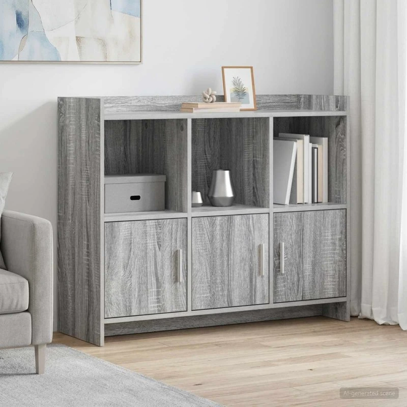 vidaXL Sideboard Grå Sonoma 98,5 x 33 x 80 cm
