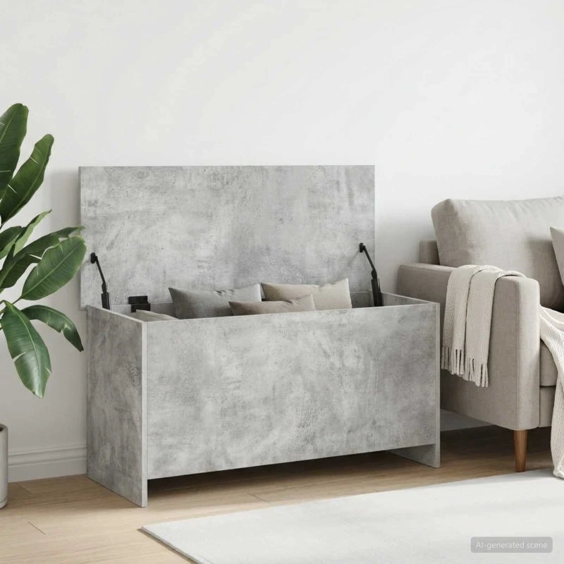 vidaXL Opbevaringskiste Betongrå 100 x 40 x 50 cm