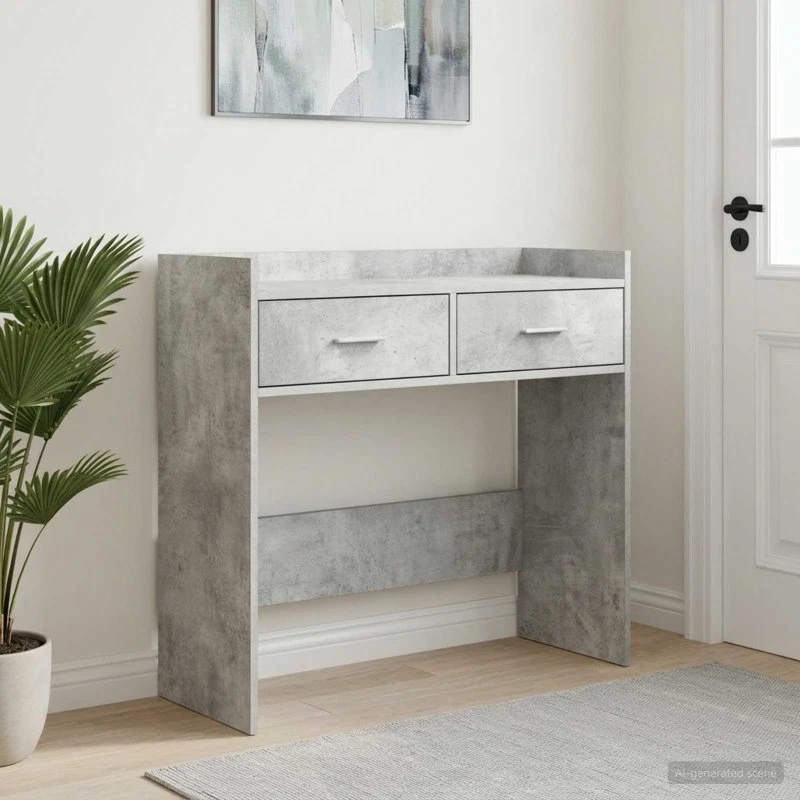vidaXL Konsolbord Betongrå 90 x 35 x 80 cm