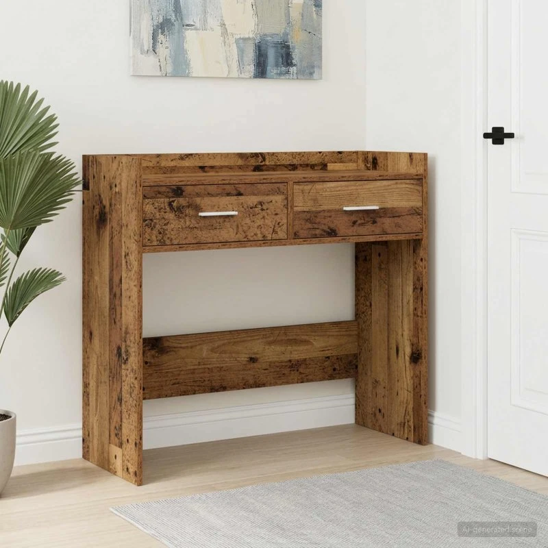vidaXL Konsolbord i gammelt træ, 90 x 35 x 80 cm