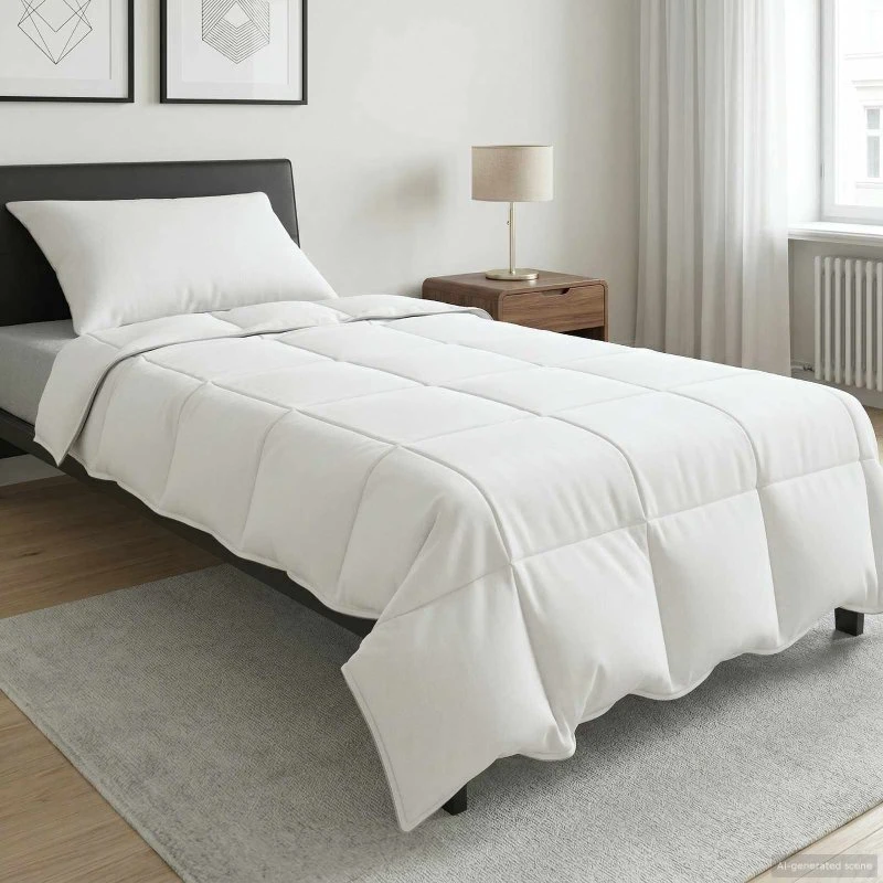 vidaXL Sommerdyne 135 x 200 cm - 150 gsm Bambusmix, Hvid