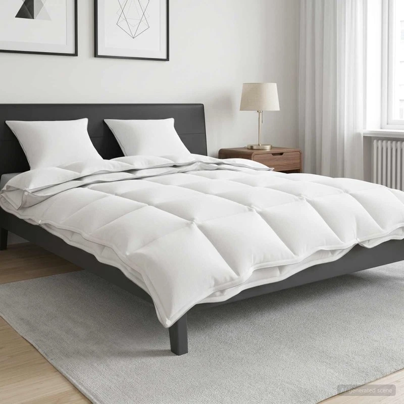 vidaXL Helårsdyne i hvid bambusfiber, 200 x 220 cm