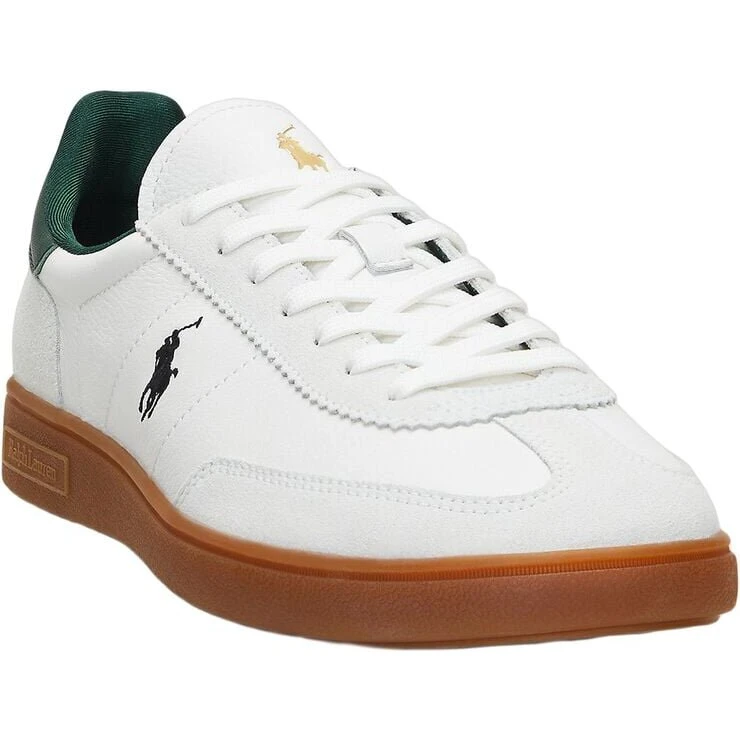 Polo Ralph Lauren Bedford Leather-Suede Sneaker – hvid/navy/rød