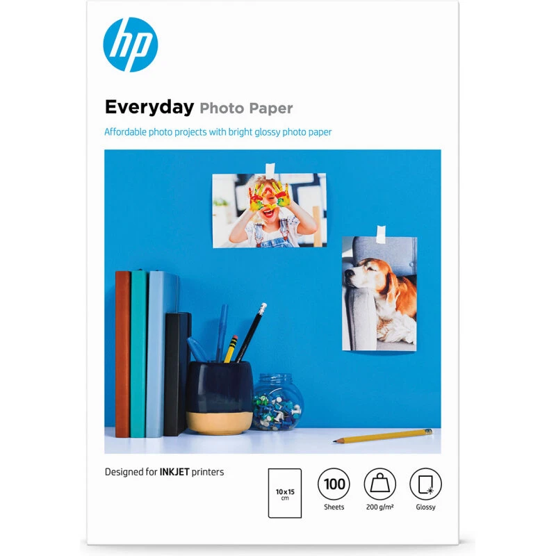 HP Everyday Fotopapir Glossy 10x15 cm 100 ark 200 g/m²