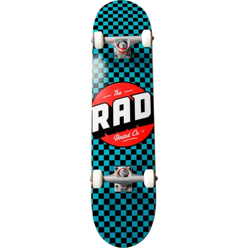 RAD Checkers Progressive Komplet Skateboard 7.25" - Sort/Teal