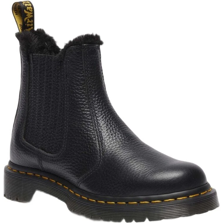 Dr. Martens 2976 Leonore Chelsea sort med pelsfoer