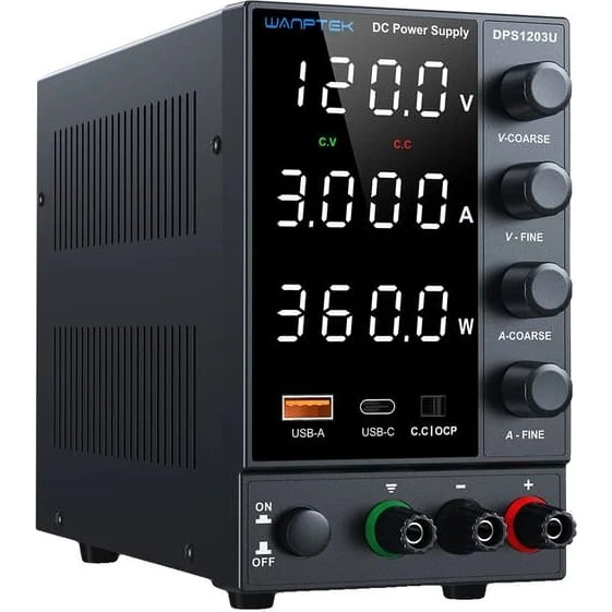 DPS1203U Laboratorie Strømforsyning, 120V 3A, Justerbar