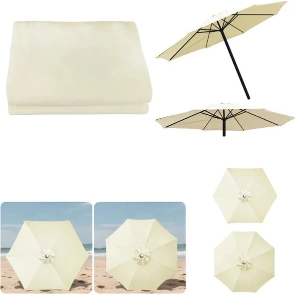Parasol Erstatningsbetræk i Oxford Polyester, Flødehvid, 2.7M