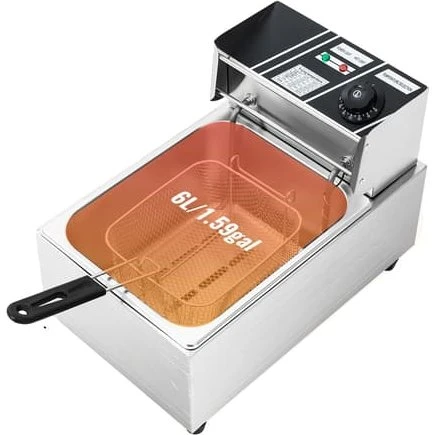 Elektrisk frituregryde 6L, 2500W, Lys Grå