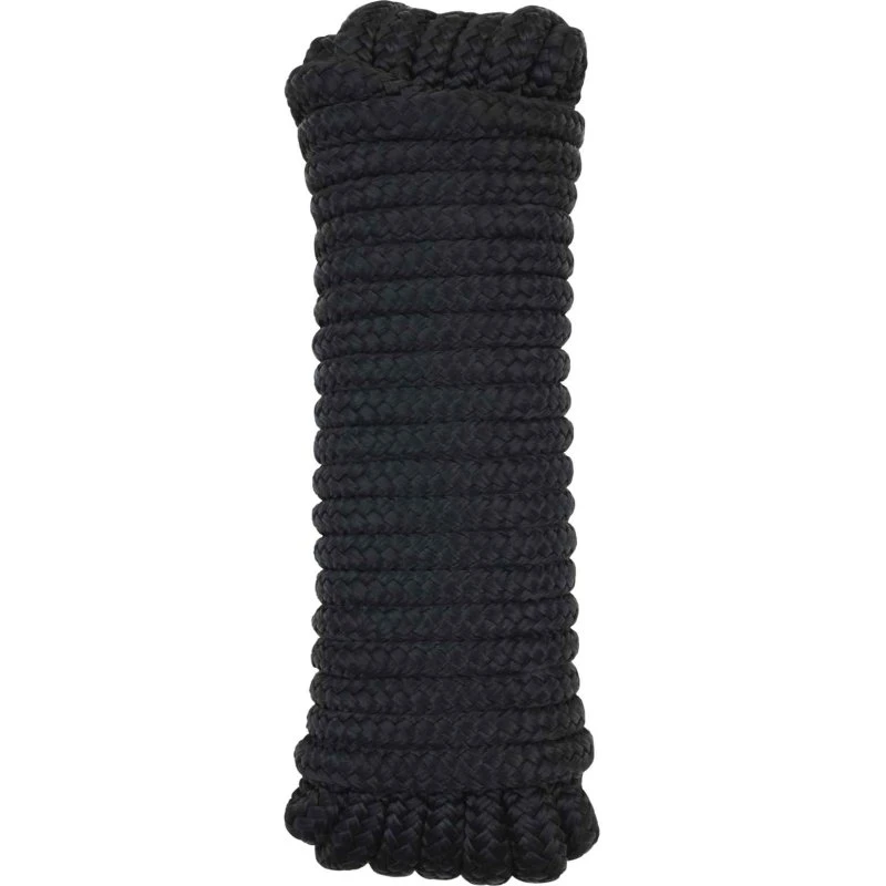 vidaXL Bådsnor 16 mm 9 m Sort Polyester