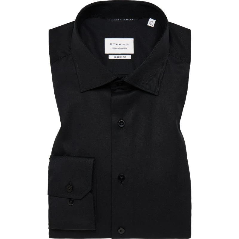 Eterna Skjorte Modern Fit - Black - 43/XL