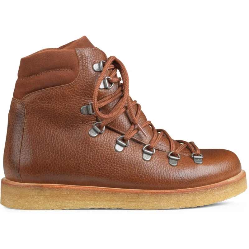 Støvle med uldfoer og snøre, brun