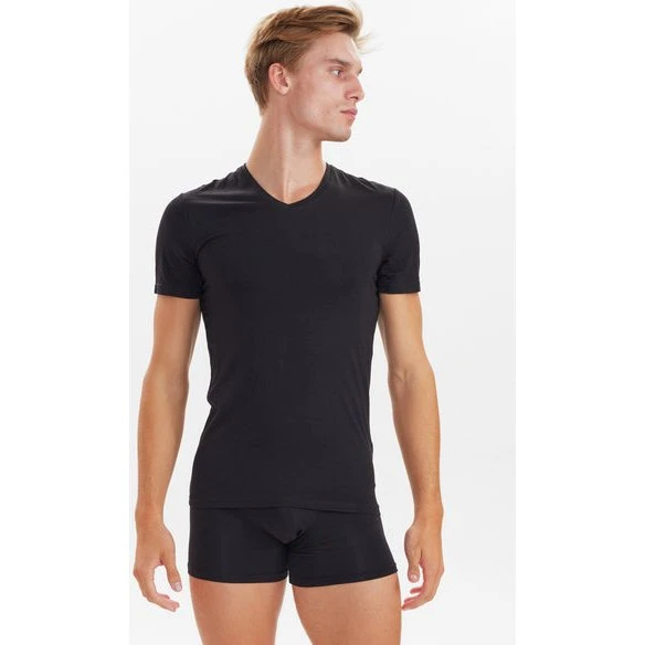 JBS 2-pak V-neck T-shirts i bambus og økologisk bomuld - Sort