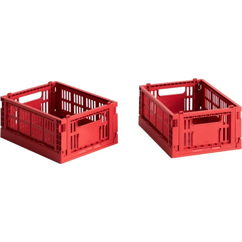 HAY Colour Crate Mini Opbevaringskasse, rød, 2 stk.