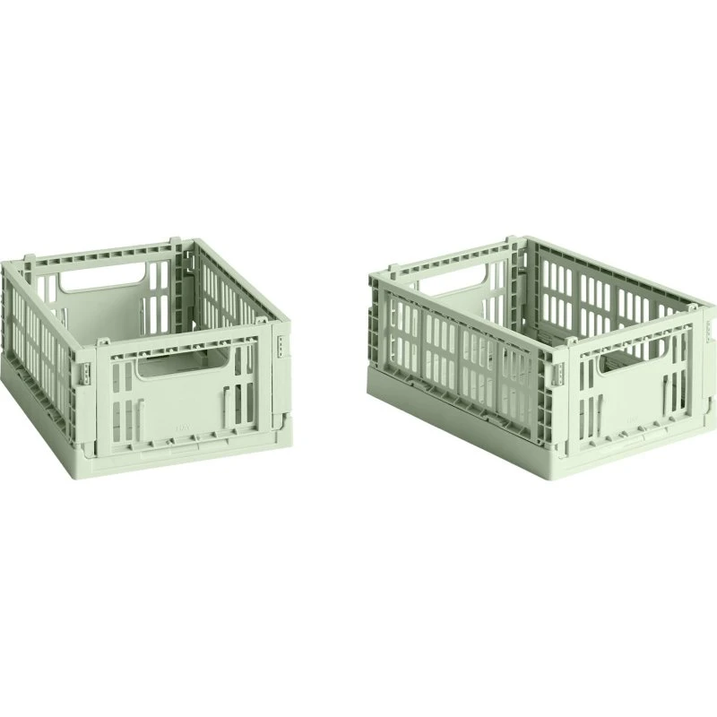 HAY Colour Crate Mini Opbevaringskasse, Mint, 2 stk.
