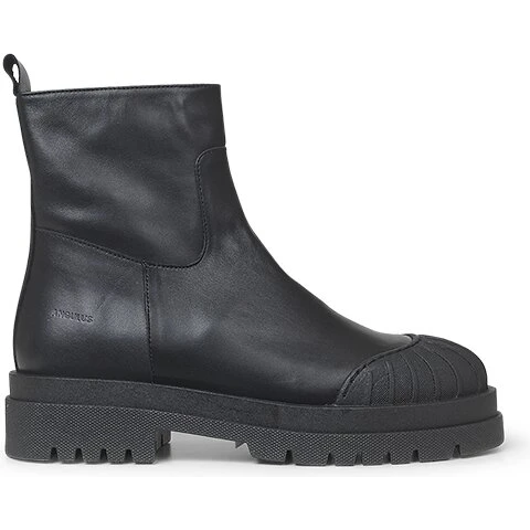 Angulus Støvle med uldfoer, buttermilk/sort