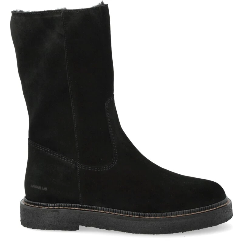 Angulus 7801-103-8141 Sort læderstøvle med uldfoer (42-45)