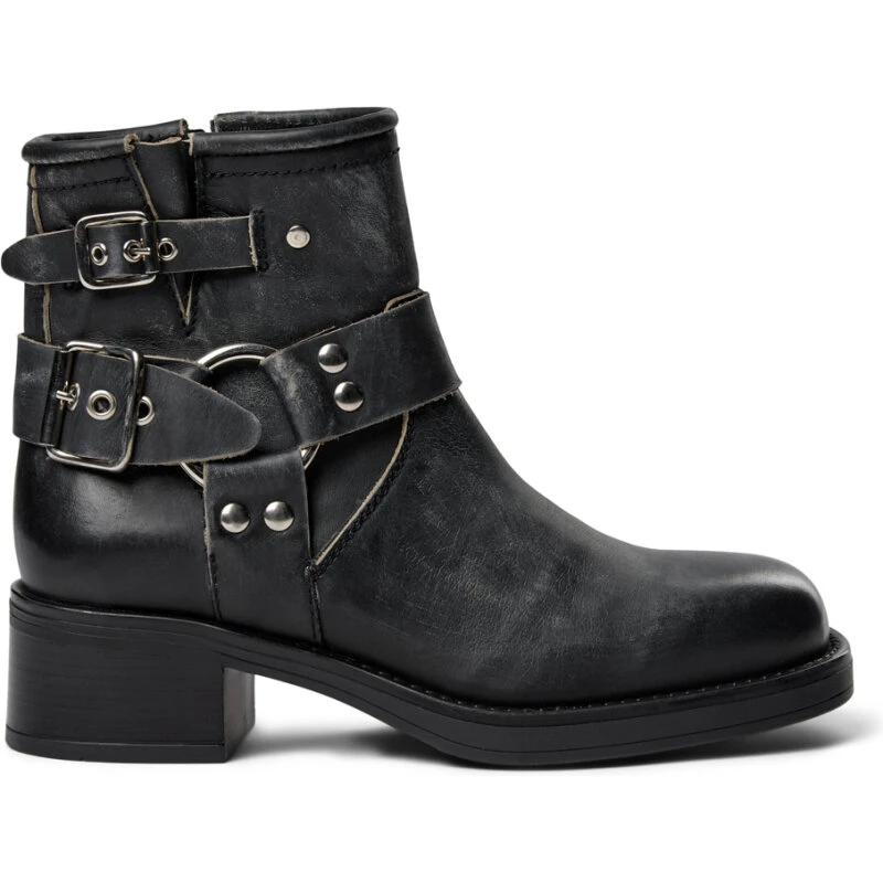 Pavement Zevil Vintage Læderankelstøvle, Black Matte