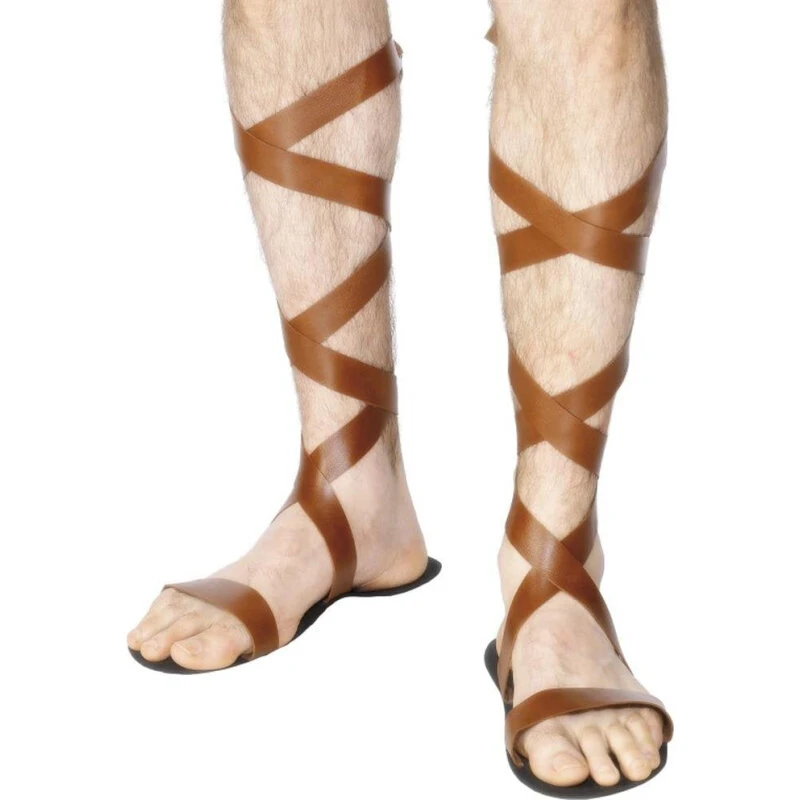 Smiffy's Romerske sandaler til mænd, brun, one-size (28438)