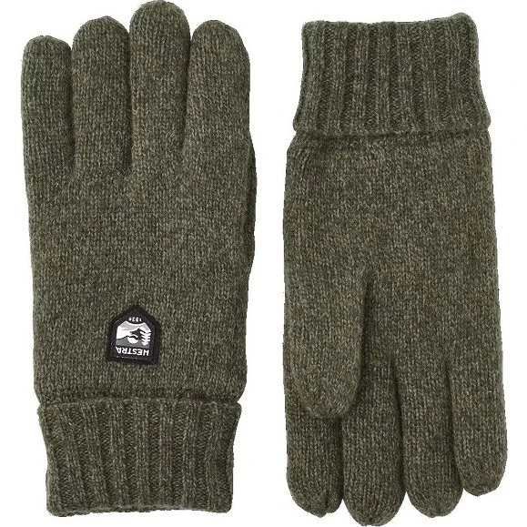 Hestra Basic Wool Strikhandske Oliven Str. 6