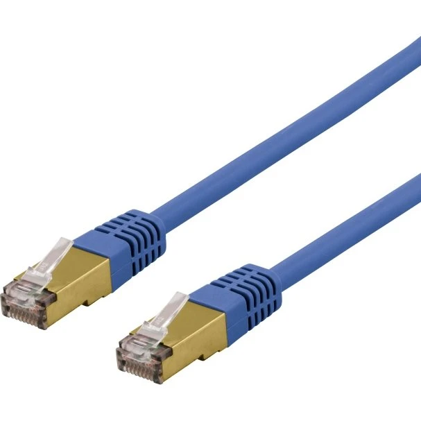 DELTACO S/FTP Cat6a patchkabel, 1,5m, blå, LSZH