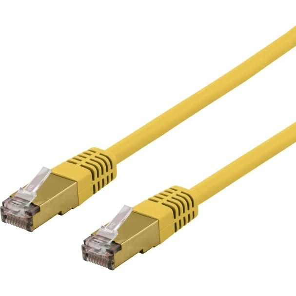 DELTACO S/FTP Cat6a Patchkabel, 1,5m, Gul, LSZH