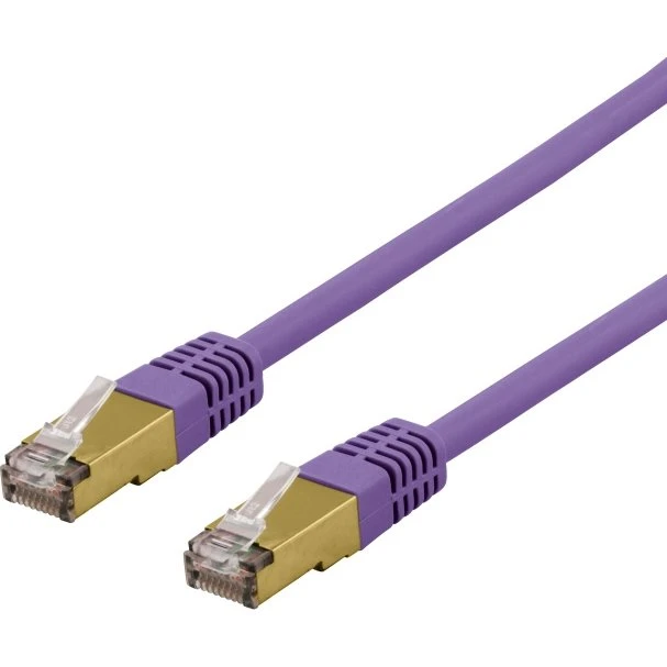 DELTACO S/FTP Cat6a Patchkabel, 1,5m, Lilla, LSZH