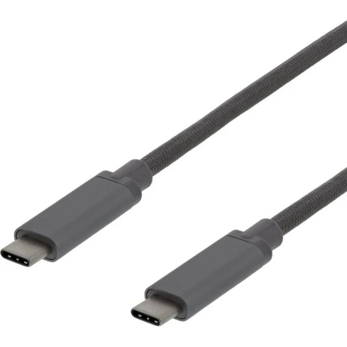 DeltaCo USB-C til USB-C Kabel 0,5m - 60W 10 Gbps - Space Grey