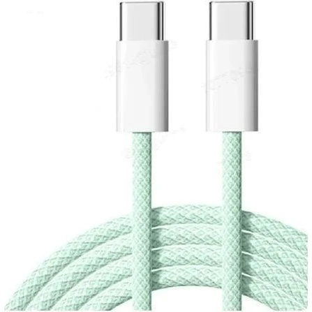 NÖRDIC USB-C til USB-C kabel, 2m, 60W, Grøn