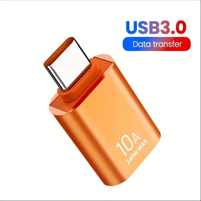 NÖRDIC USB-A til USB-C Adapter - Orange Aluminium
