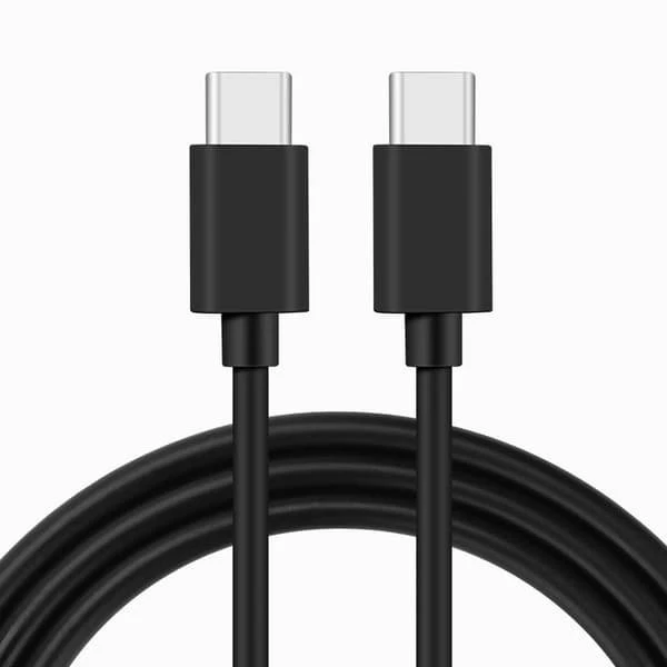 NÖRDIC 0,5m USB-C til USB-C kabel, 60W, sort