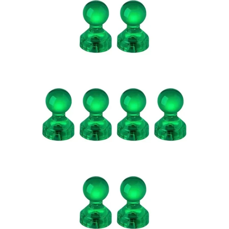 Køleskabsmagnet - Akryl - Nålemagnet - Grøn - 8 stk.