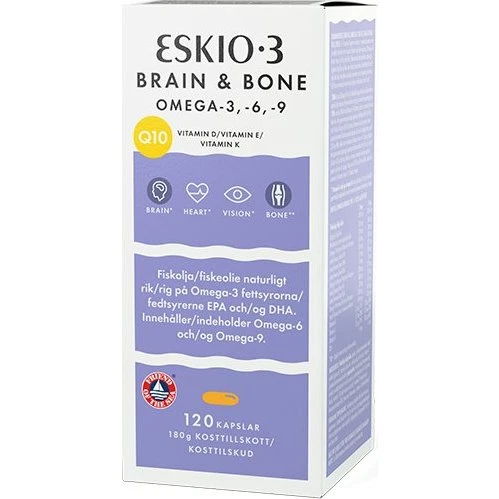 Midsona Eskio3 Brain & Bone Omega 3, 6, 9, 120 kapsler