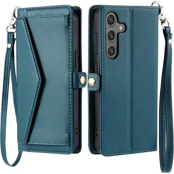 SKALO Samsung S25 FE PU-Læder Kuvert Flip Cover - Grøn