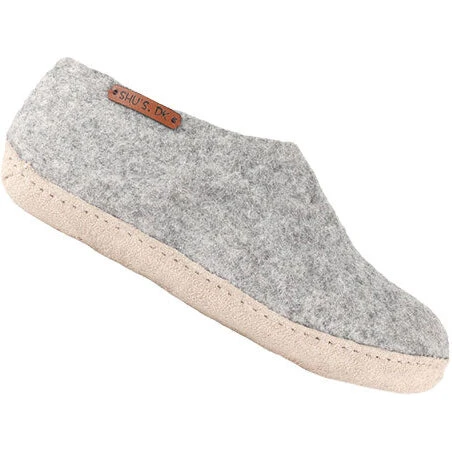 SHU`S Hjemmesko med lædersål Light Grey 38