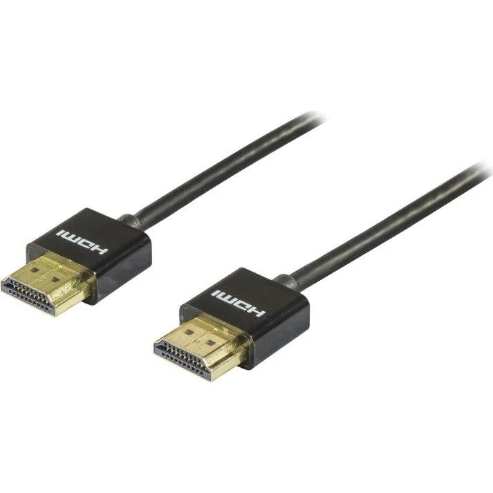 DELTACO HDMI High Speed kabel, 3m, tyndt, sort