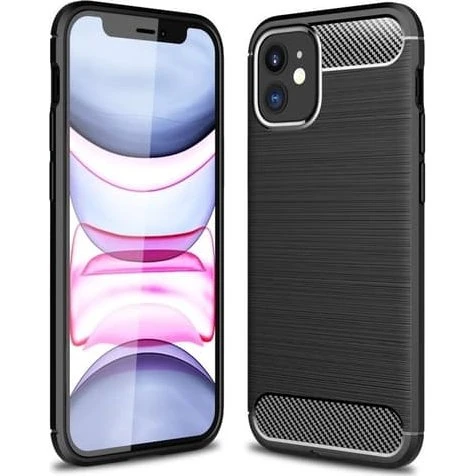 iPhone 12 Mini Anti Shock Carbon Cover - Sort TPU