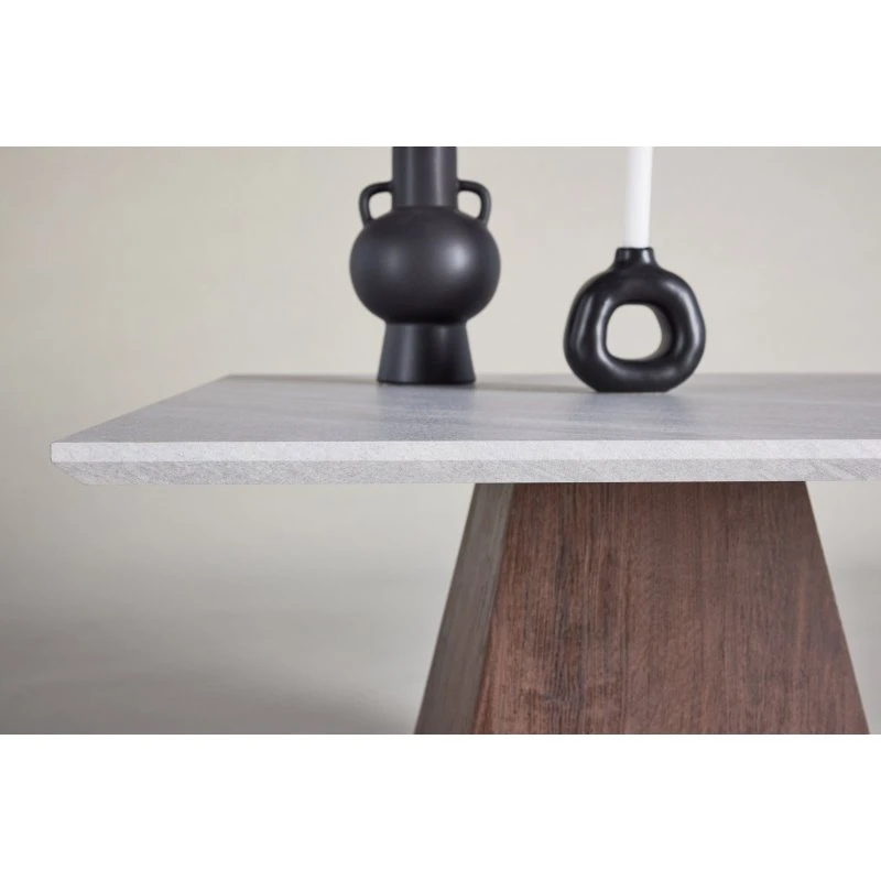 Venture Home Cael sofabord - 80x80 cm - lys stenlook & mocca