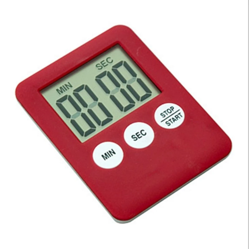 Digital Køkken Timer med Stor LCD-skærm og Magnet - Lyserød