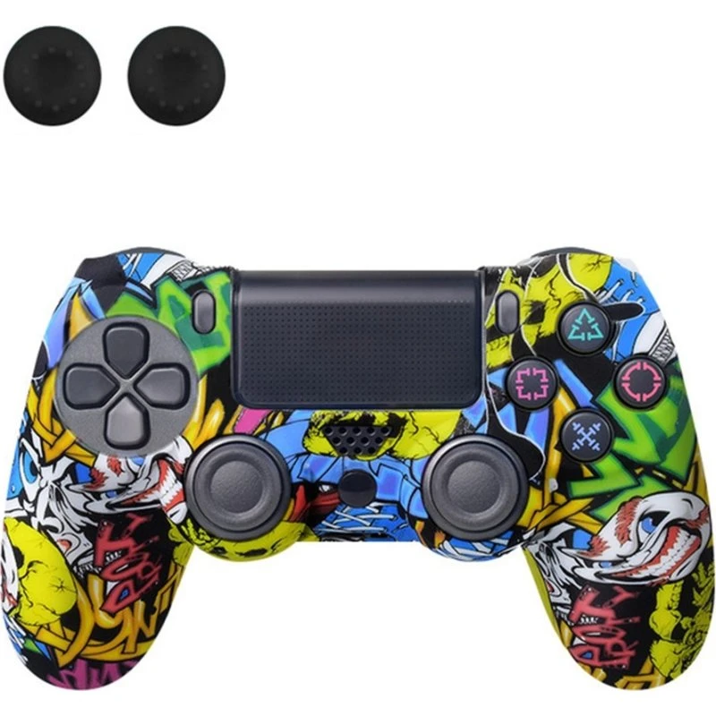 DATA FROG Silikone Cover til PS4/PS4 Pro/PS4 Slim - Skull Graffiti