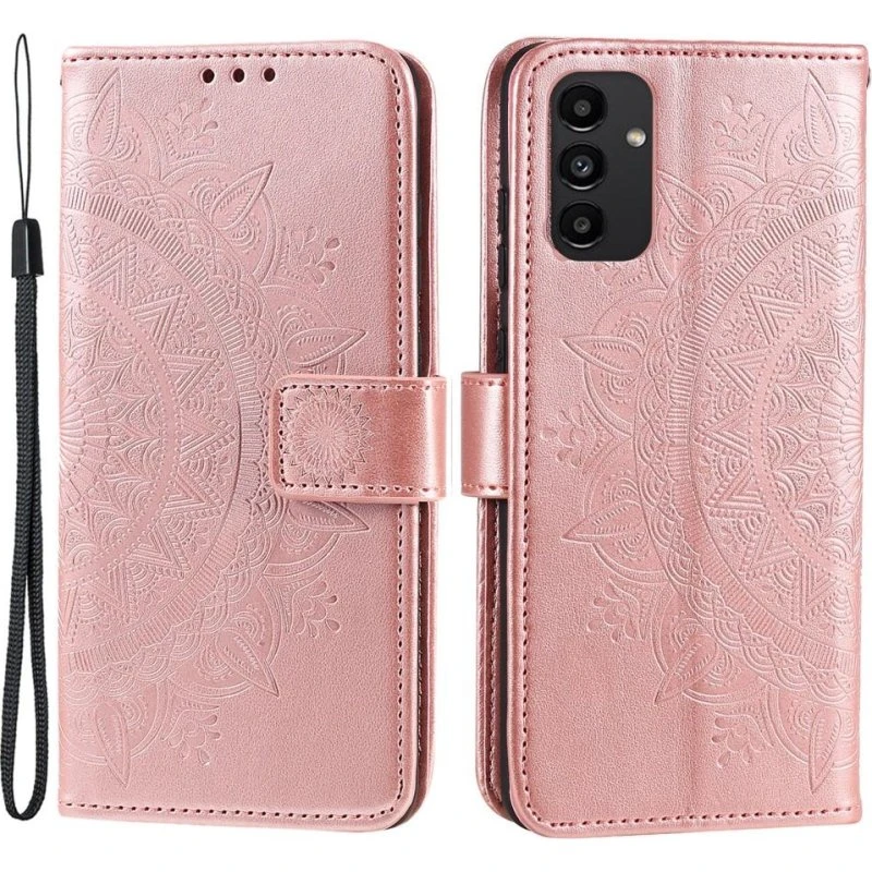 SKALO Samsung A13 4G Mandala Flip Cover - Rosaguld