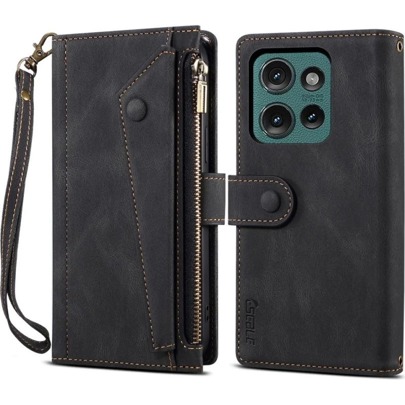 SKALO Motorola Edge 50 Neo 5G ESEBLE Big Wallet Pungetui - Sort