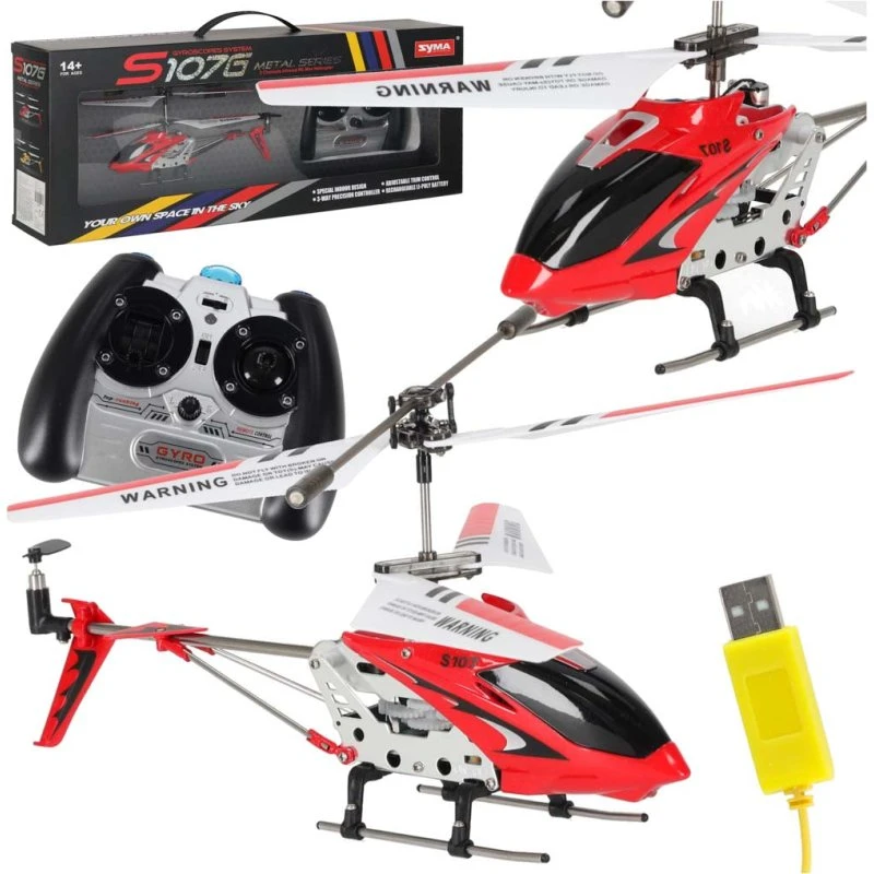 Syma S107G RC Helikopter med Gyro - Rød