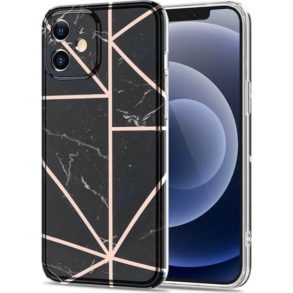 BOOM Grid cover til iPhone 12 Mini - Sort Marmor