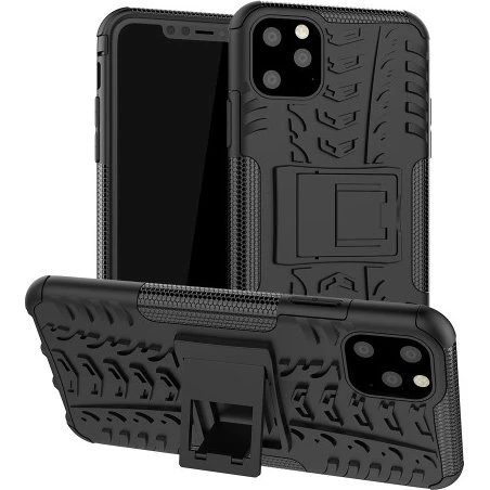 Tyre Kick-Stand Mobilcover til iPhone 11 Pro Max - Sort