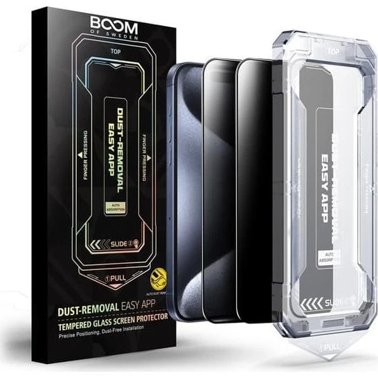 BOOM iPhone 15 Pro Max Privacy Skærmbeskytter - 2 stk.