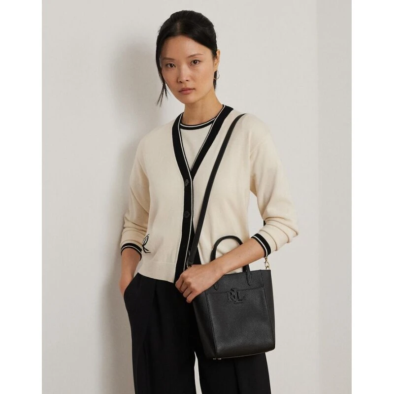 Lauren Ralph Lauren Small Cameryn-tote i pebblelæder, Lauren Tan