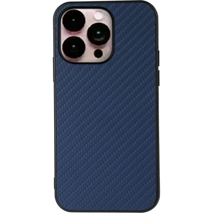 iPhone 14 Pro Max Cover Carbon Fiber - Blå