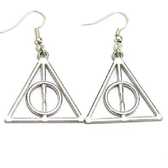 Harry Potter Deathly Hallows Øreringe i Sølvfarvet Metal