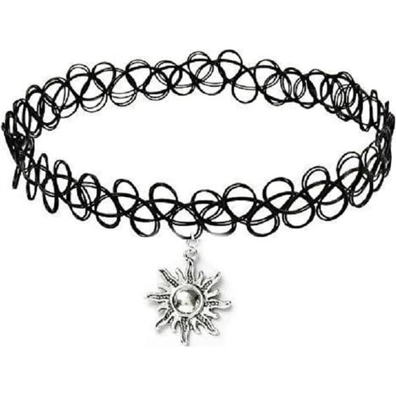 Choker - Sun Tattoo - Elastisk halskæde med sol-vedhæng